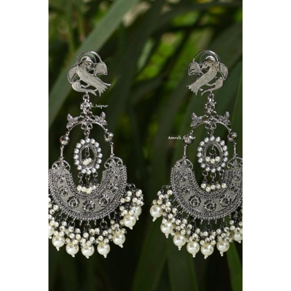 Amreli Jaipur Dilbaroo Silver Earrings