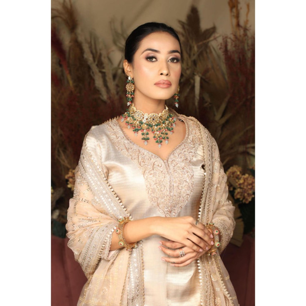 Amreli Jaipur Falguni Green Kundan Set