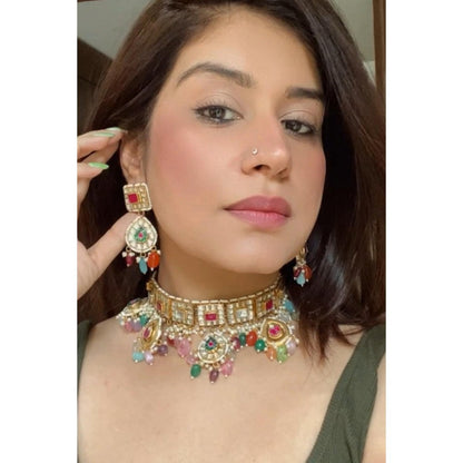 Amreli Jaipur Girija Pachi Kundan Choker Set