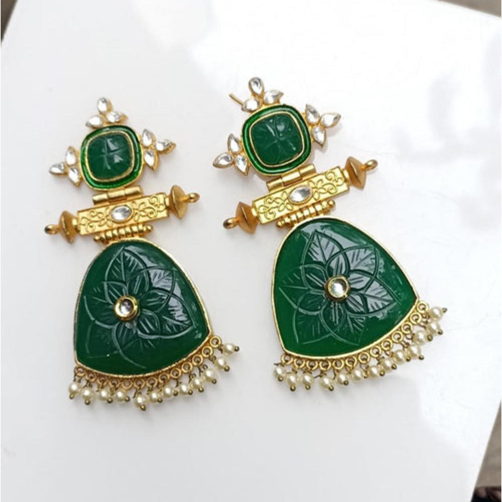 Amreli Jaipur Gloriya Carving Stone Earrings