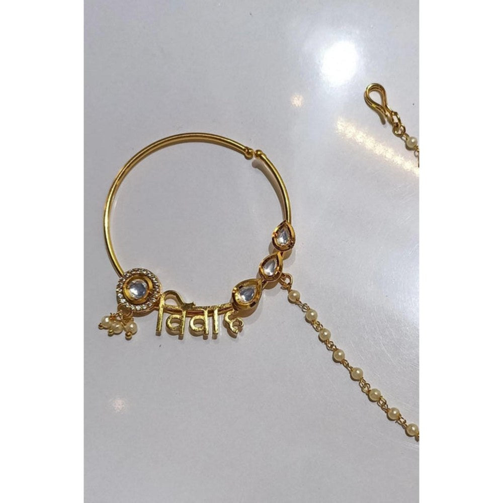 Amreli Jaipur Gold Plated Nose Ring