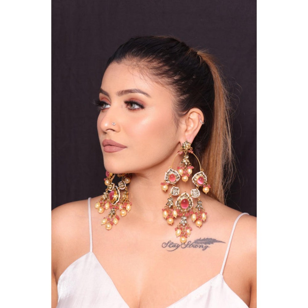Amreli Jaipur Gulaab Pink Earrings