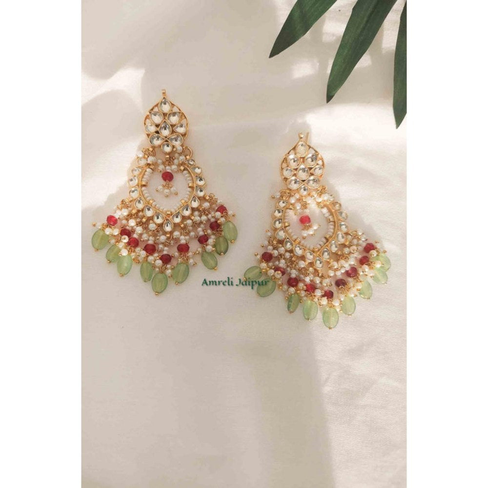 Amreli Jaipur Gulnaaz Pachi Kundan Earrings