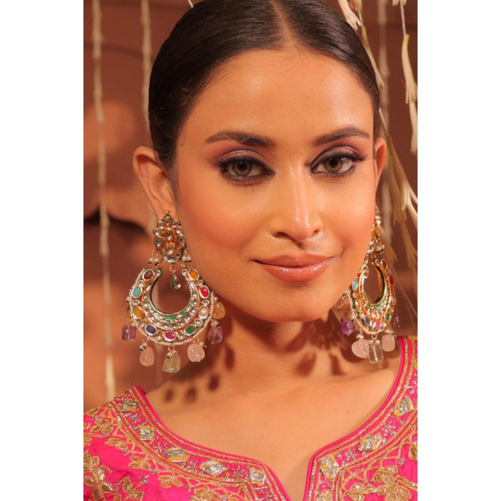 Amreli Jaipur Hargun Kundan Chandbali Earrings