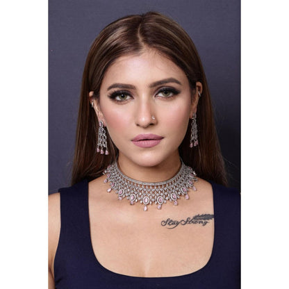 Amreli Jaipur Ivy Pink Diamante Choker Set