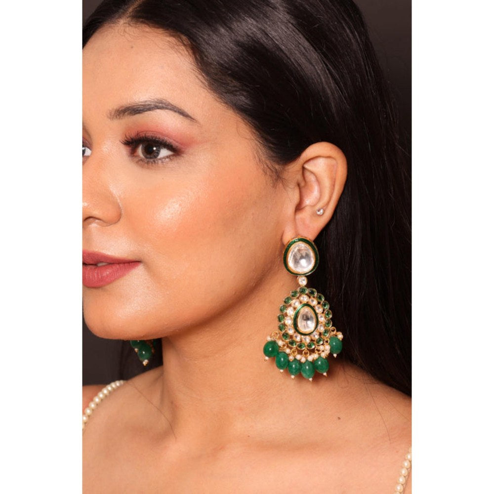 Amreli Jaipur Jade Polki Kundan Earrings