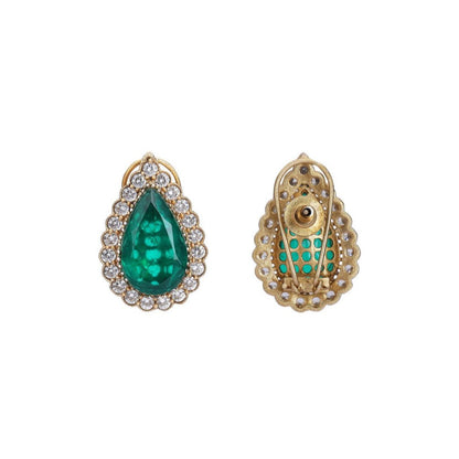 Amreli Jaipur Josie Doublet Green Stone Earrings