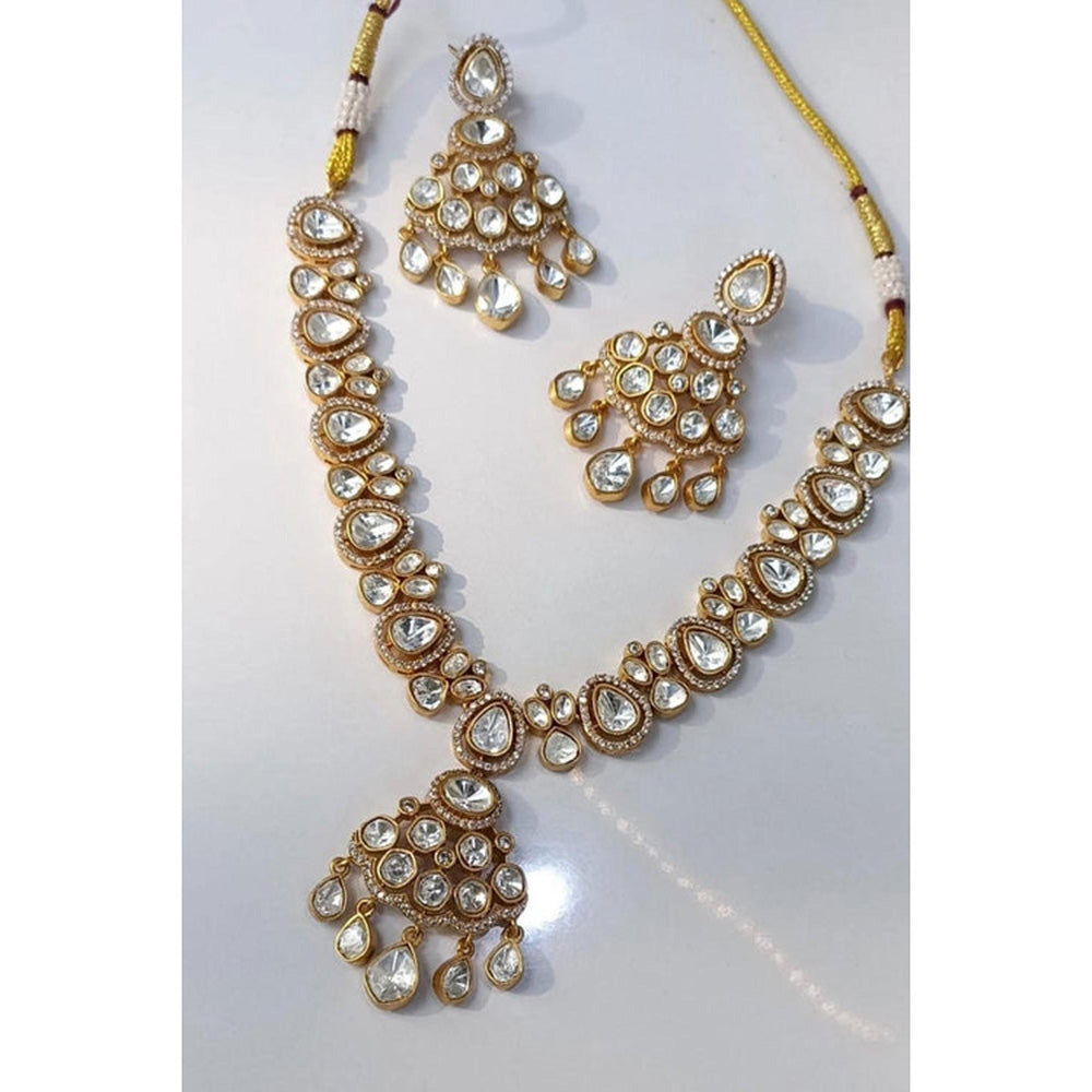 Amreli Jaipur Kasiya Polki Gold Necklace Set