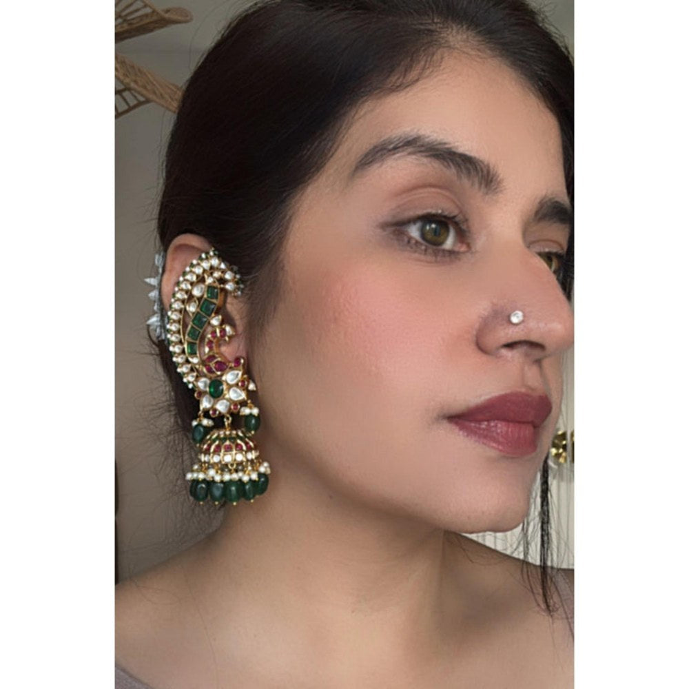 Amreli Jaipur Mayura Polki Ear Cuff Jhumkis