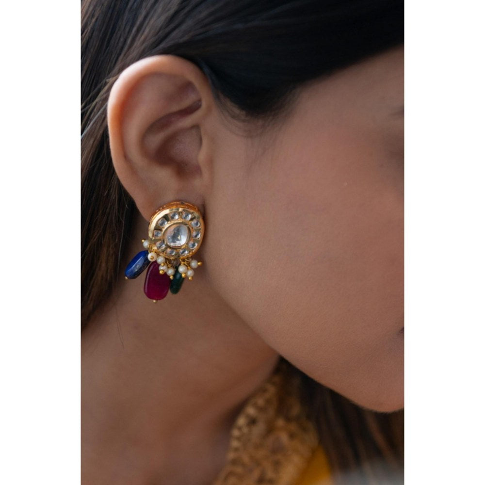 Amreli Jaipur Meedha Kundan Earrings