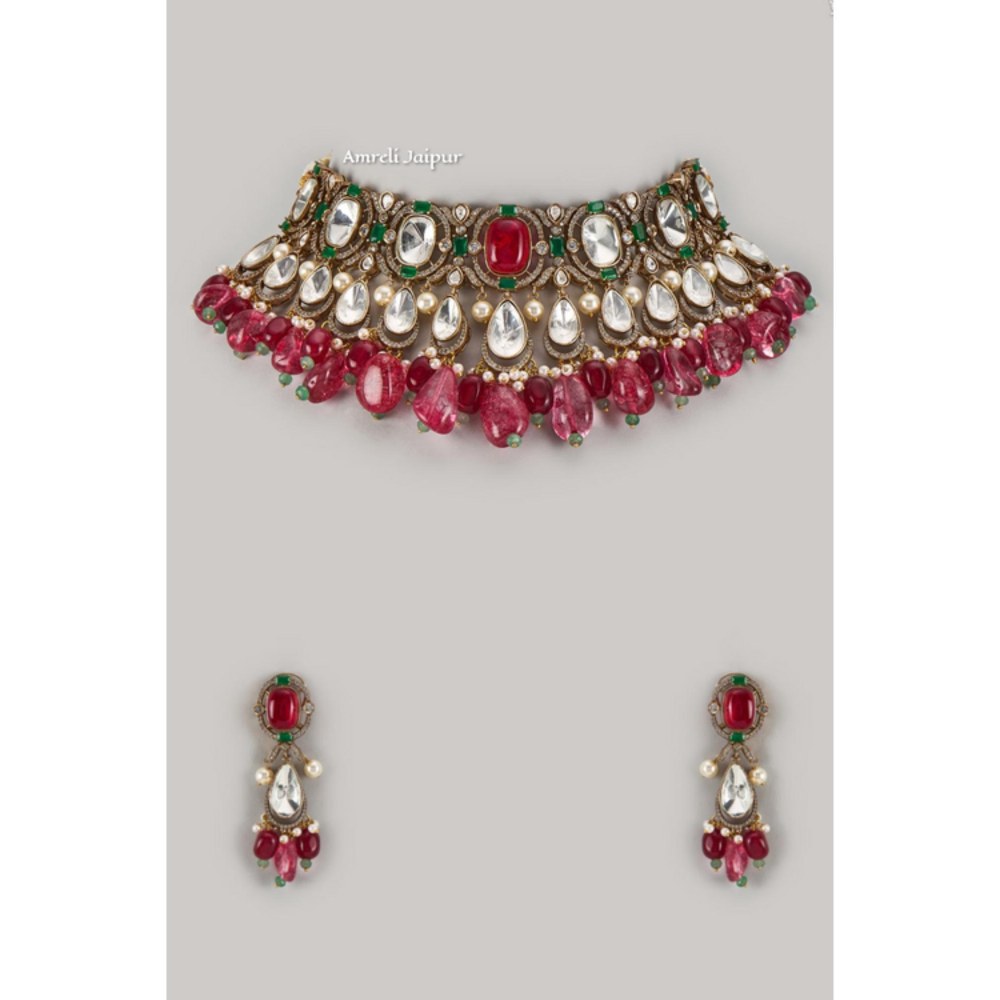 Amreli Jaipur Mulan Polki Choker Set