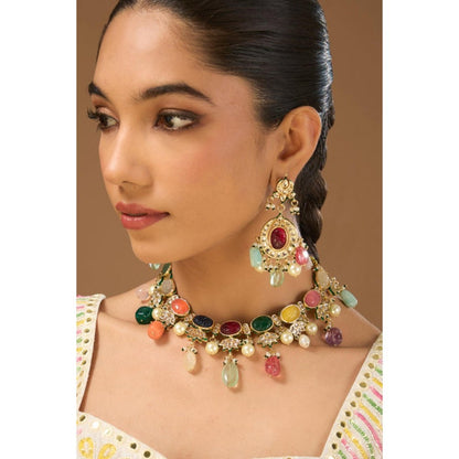 Amreli Jaipur Namya Navratan Gold Kundan Set