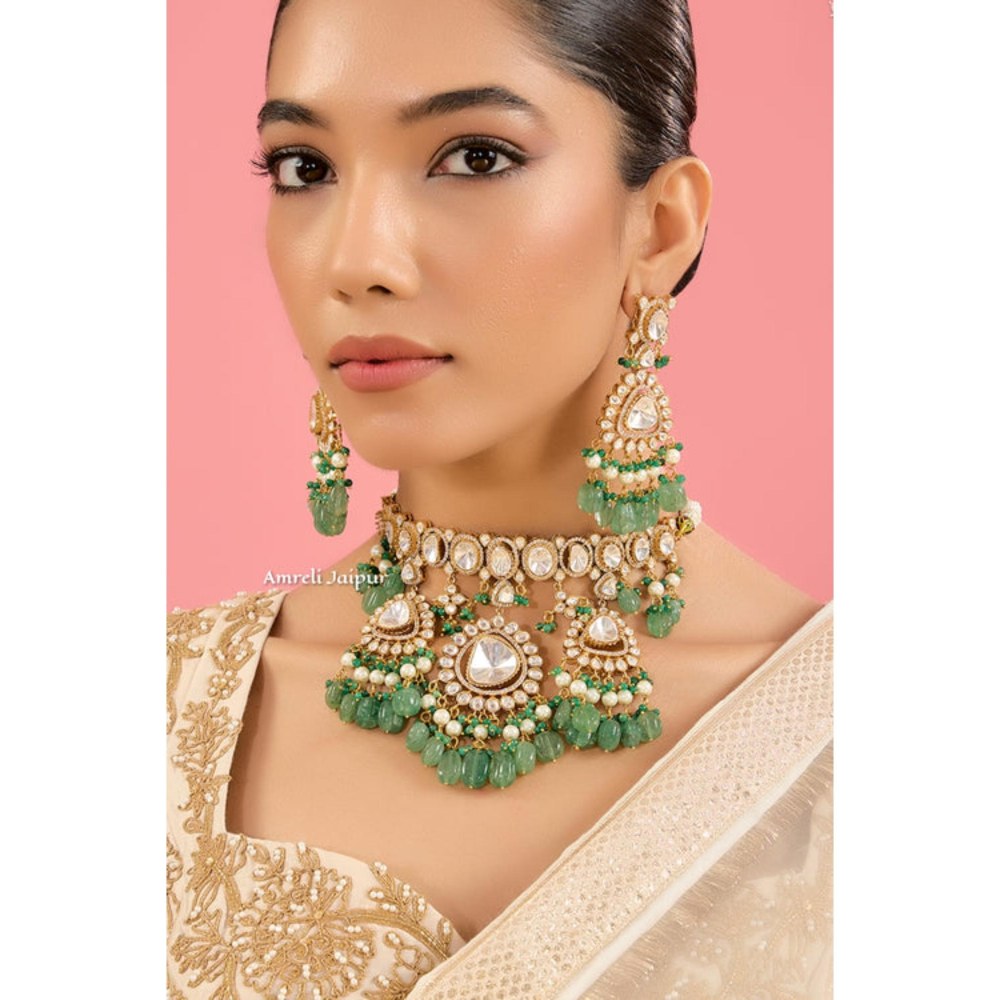 Amreli Jaipur Nandiya Polki Kundan Choker Set