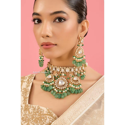 Amreli Jaipur Nandiya Polki Kundan Choker Set
