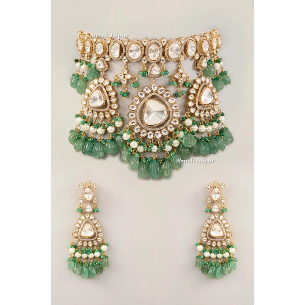 Amreli Jaipur Nandiya Polki Kundan Choker Set