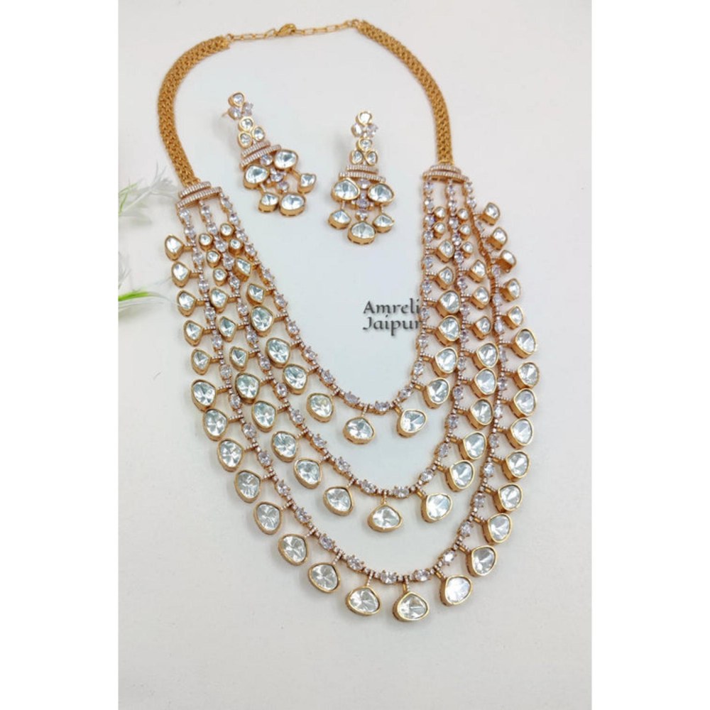 Amreli Jaipur Nasheed Long Polki Necklace Set