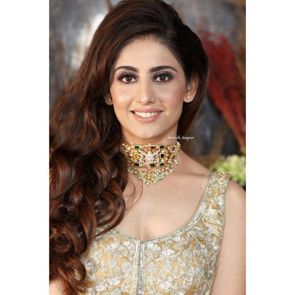 Amreli Jaipur Navrat Polki White Choker Set