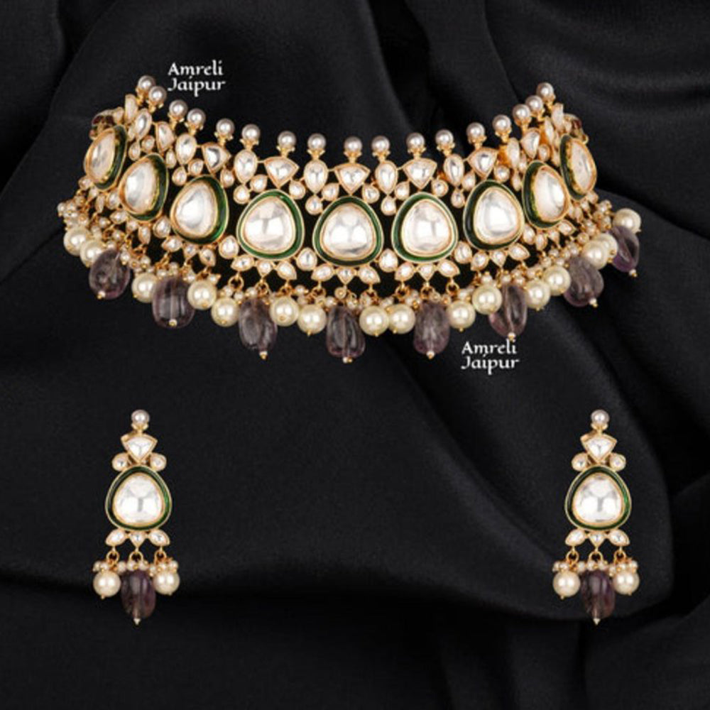 Amreli Jaipur Nilaya Polki Kundan Set