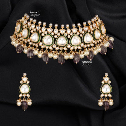 Amreli Jaipur Nilaya Polki Kundan Set