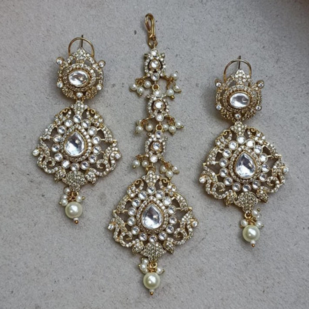 Amreli Jaipur Nuha Polki Earrings with Maangtika