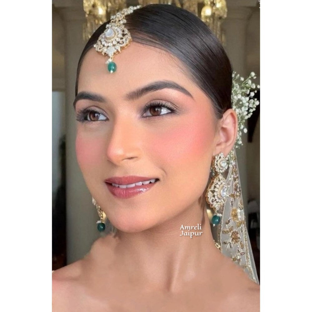 Amreli Jaipur Nuha Polki Earrings with Maangtika