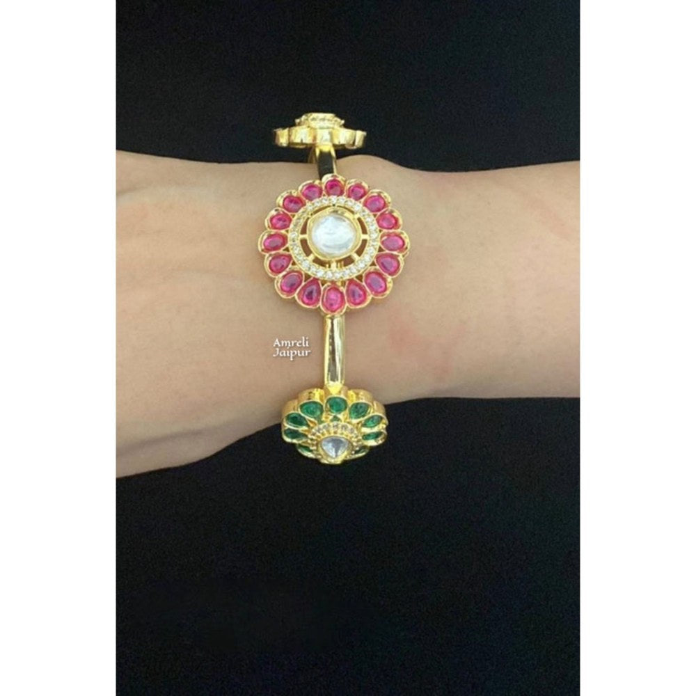 Amreli Jaipur Petals Gold Plated Bracelet