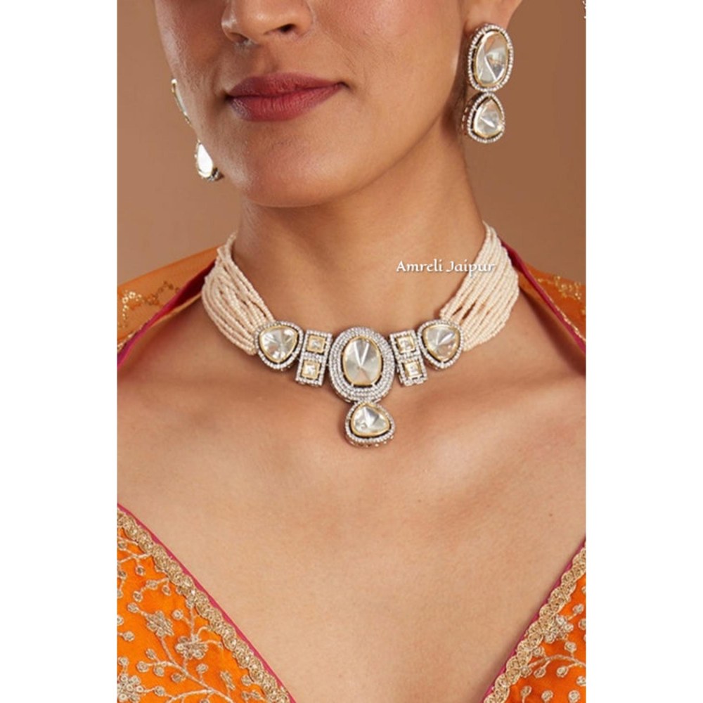 Amreli Jaipur Quince Polki Choker Set