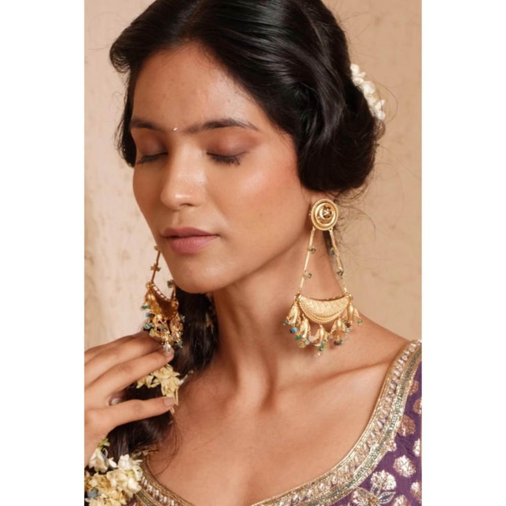 Amreli Jaipur Raag Green Plated Earrings