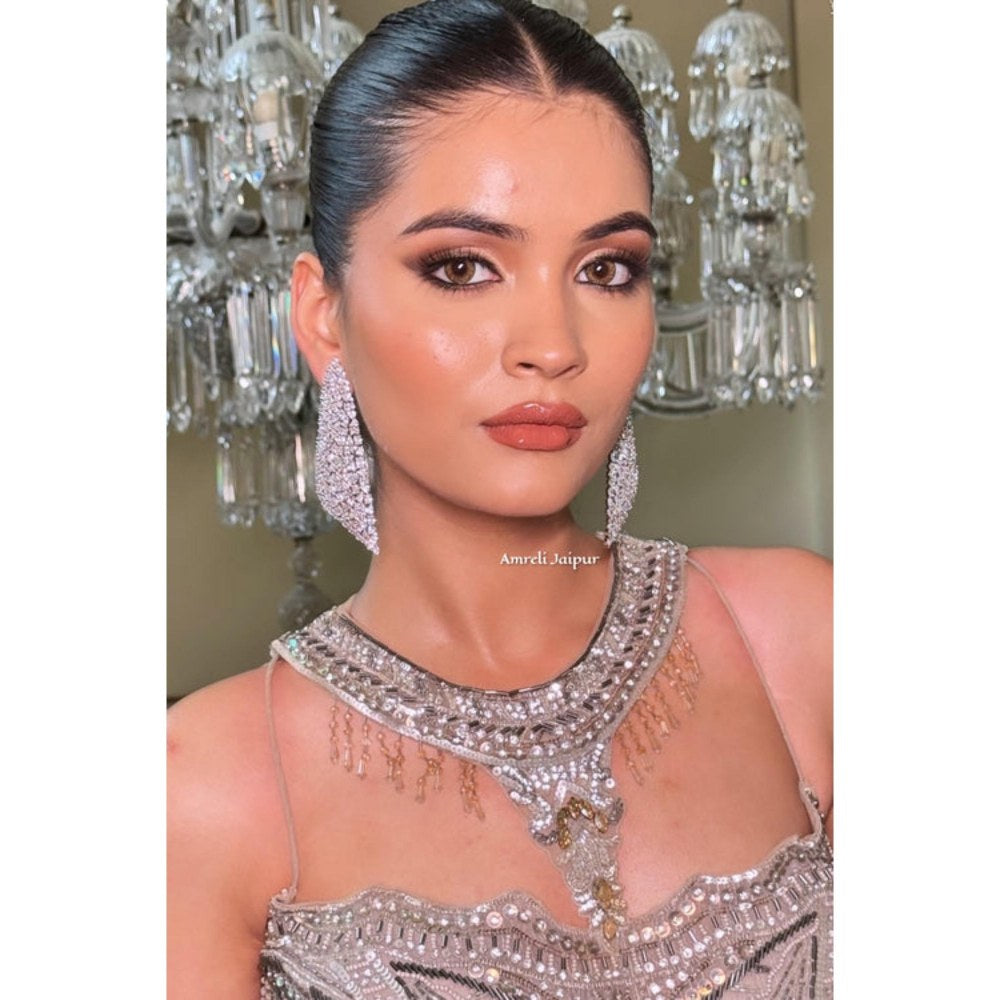 Amreli Jaipur Raine Silver Diamante Earrings