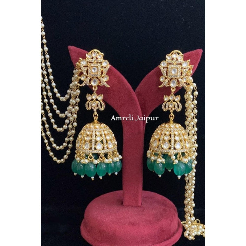 Amreli Jaipur Rang Jhumkas with Earchains