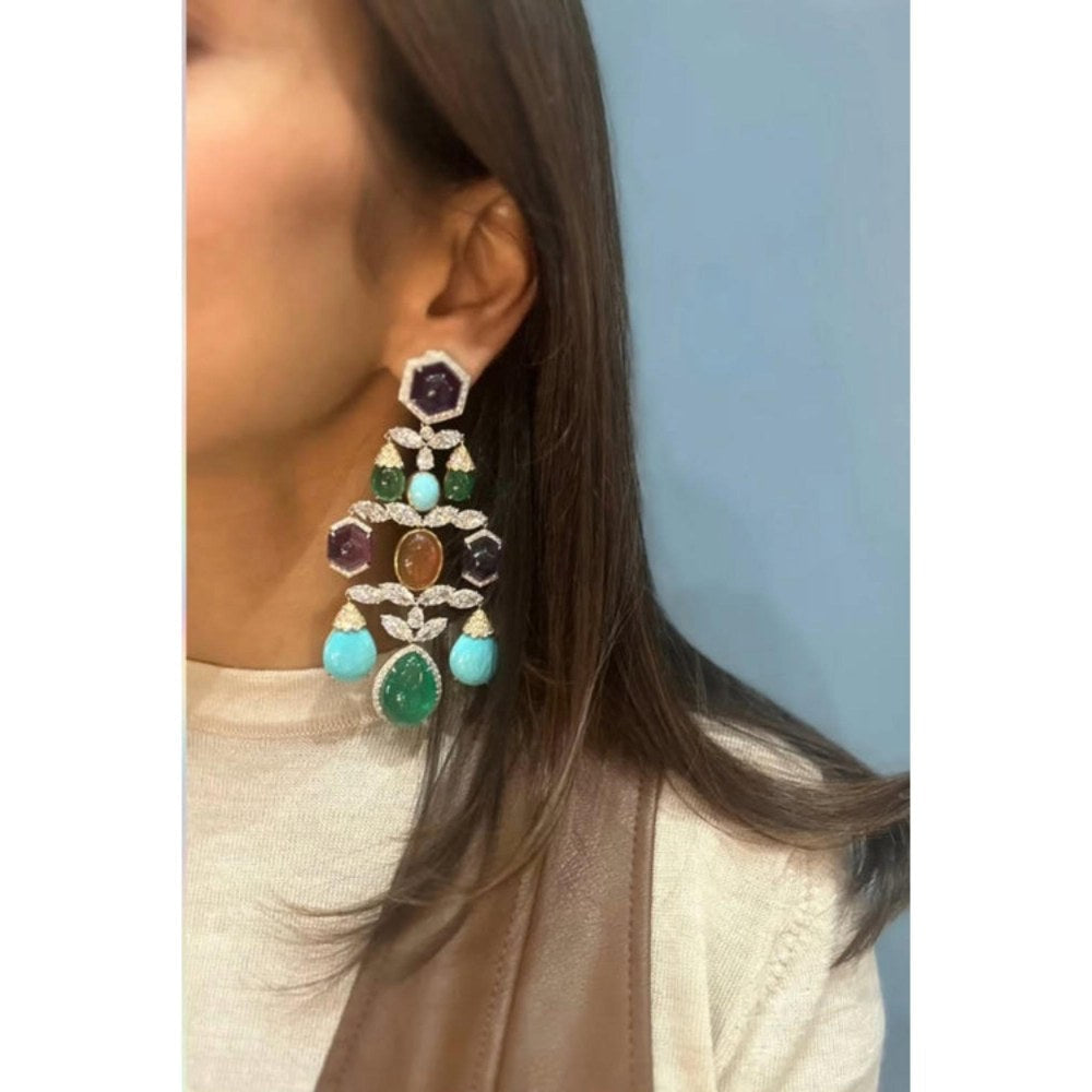 Amreli Jaipur Rihana Polki Statement Earrings