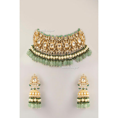 Amreli Jaipur Roop Pachi Gold Kundan Choker Set
