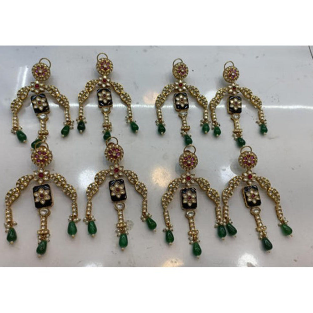 Amreli Jaipur Sabya Victorian Green Polki Earrings