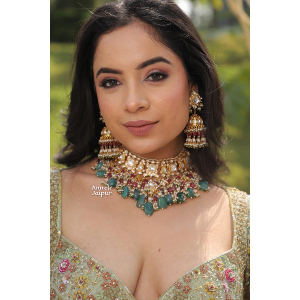 Amreli Jaipur Sadiki Pachi Kundan Choker Set