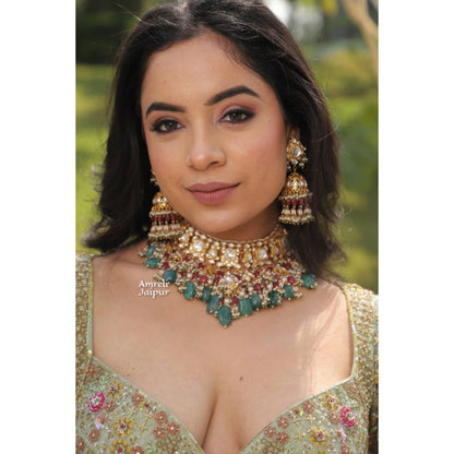 Amreli Jaipur Sadiki Pachi Kundan Choker Set