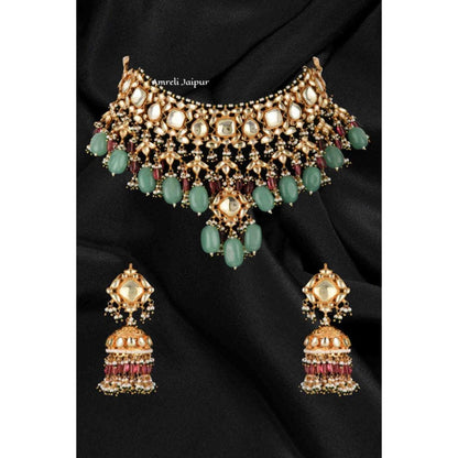 Amreli Jaipur Sadiki Pachi Kundan Choker Set