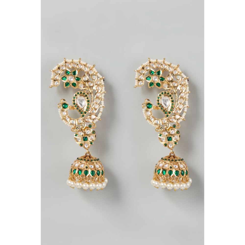 Amreli Jaipur Sahin Polki White Kundan Earrings