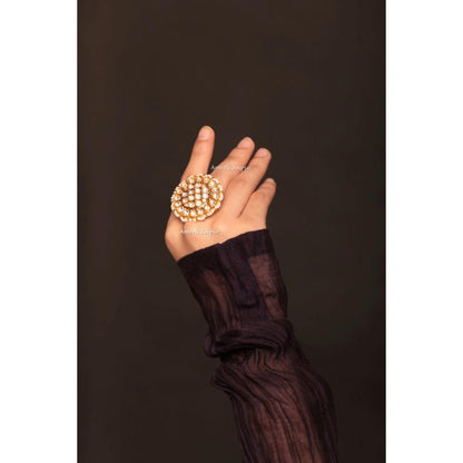 Amreli Jaipur Sidra Gold Plated Adjustable Ring