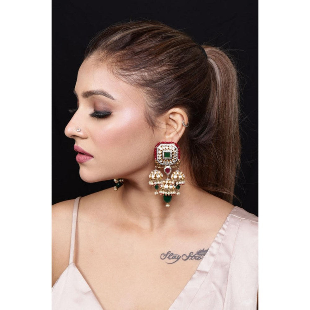 Amreli Jaipur Sitara Cluster Pachi Earrings