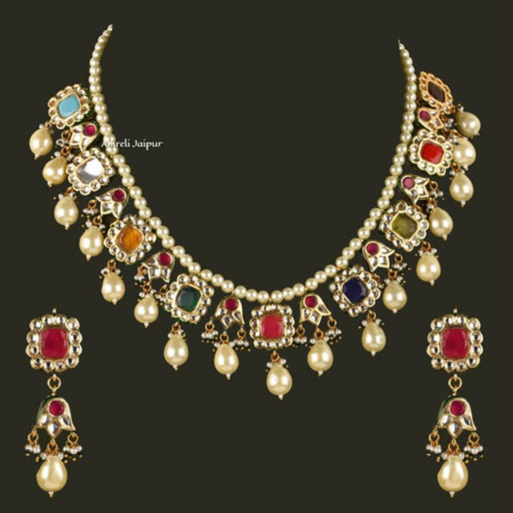 Amreli Jaipur Sofya Navratan Necklace Set