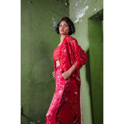 Amrood Pink Featuring A Chic Buttoned Organza Co-Ord (Set of 3)