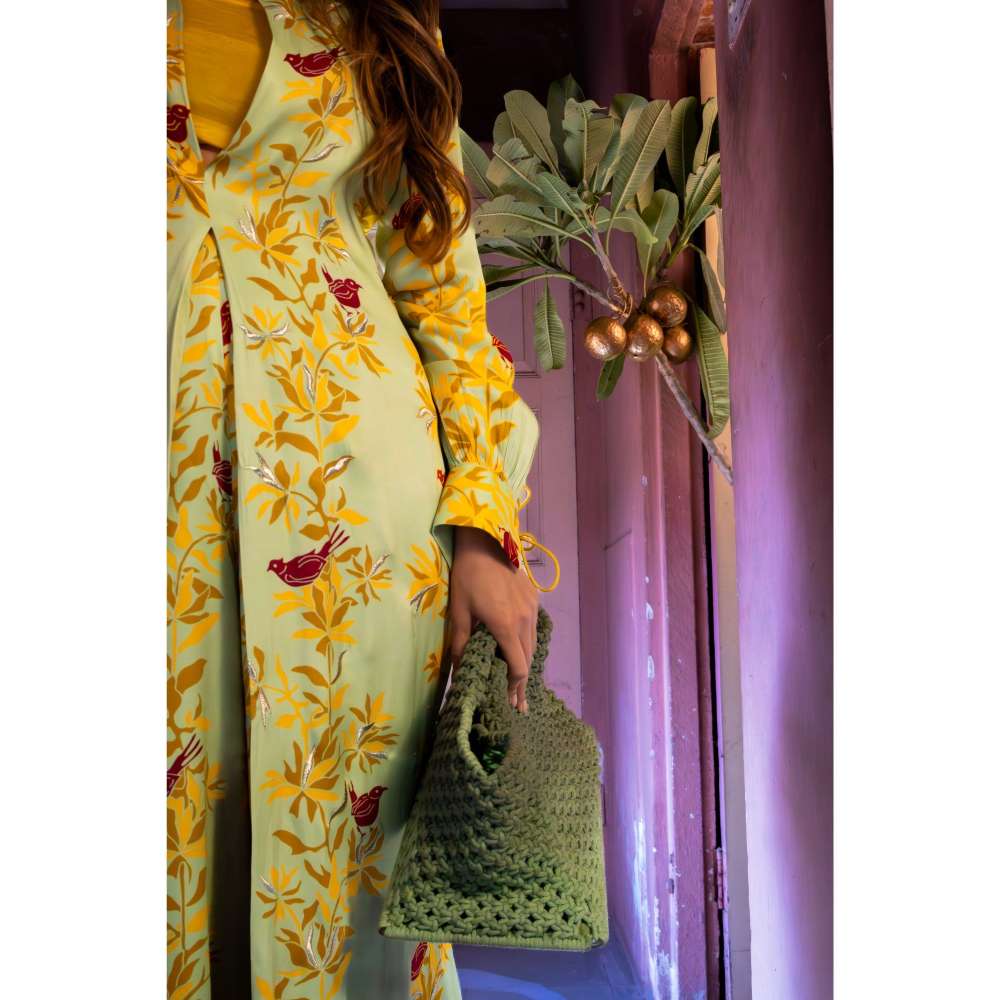 Amrood Yellow Fit -Line Kurta with Bustier and Pant (Set of 3)