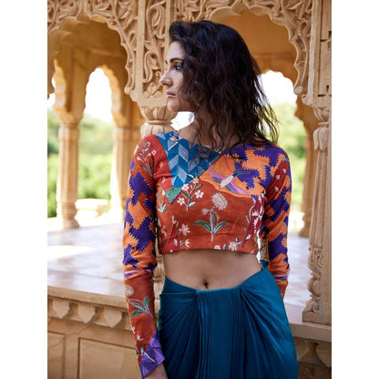 Amrood Blue Top with Skirt (Set of 2)