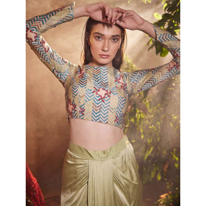 Amrood Beige Top with Skirt (Set of 2)