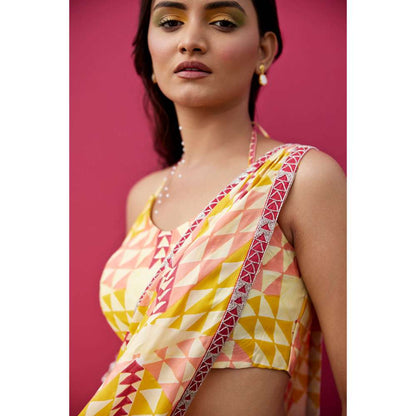 Amrood Yellow Blouse with Lehenga and Dupatta (Set of 3)