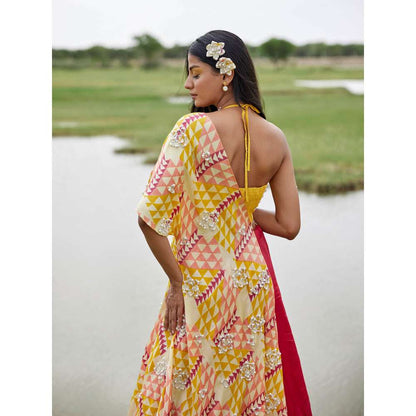 Amrood Yellow Blouse with Lehenga and Dupatta (Set of 3)