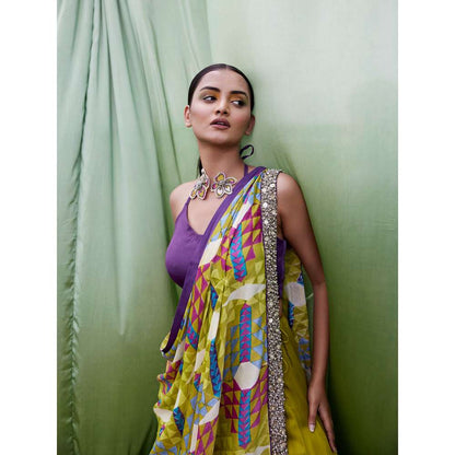 Amrood Green Blouse with Lehengas and Dupatta (Set of 3)