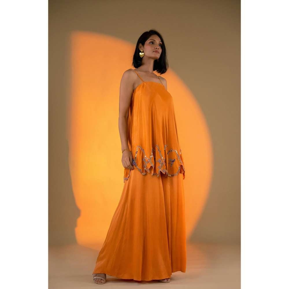 Amrood Yellow Sleeveless Kurta with Sharara (Set of 2)