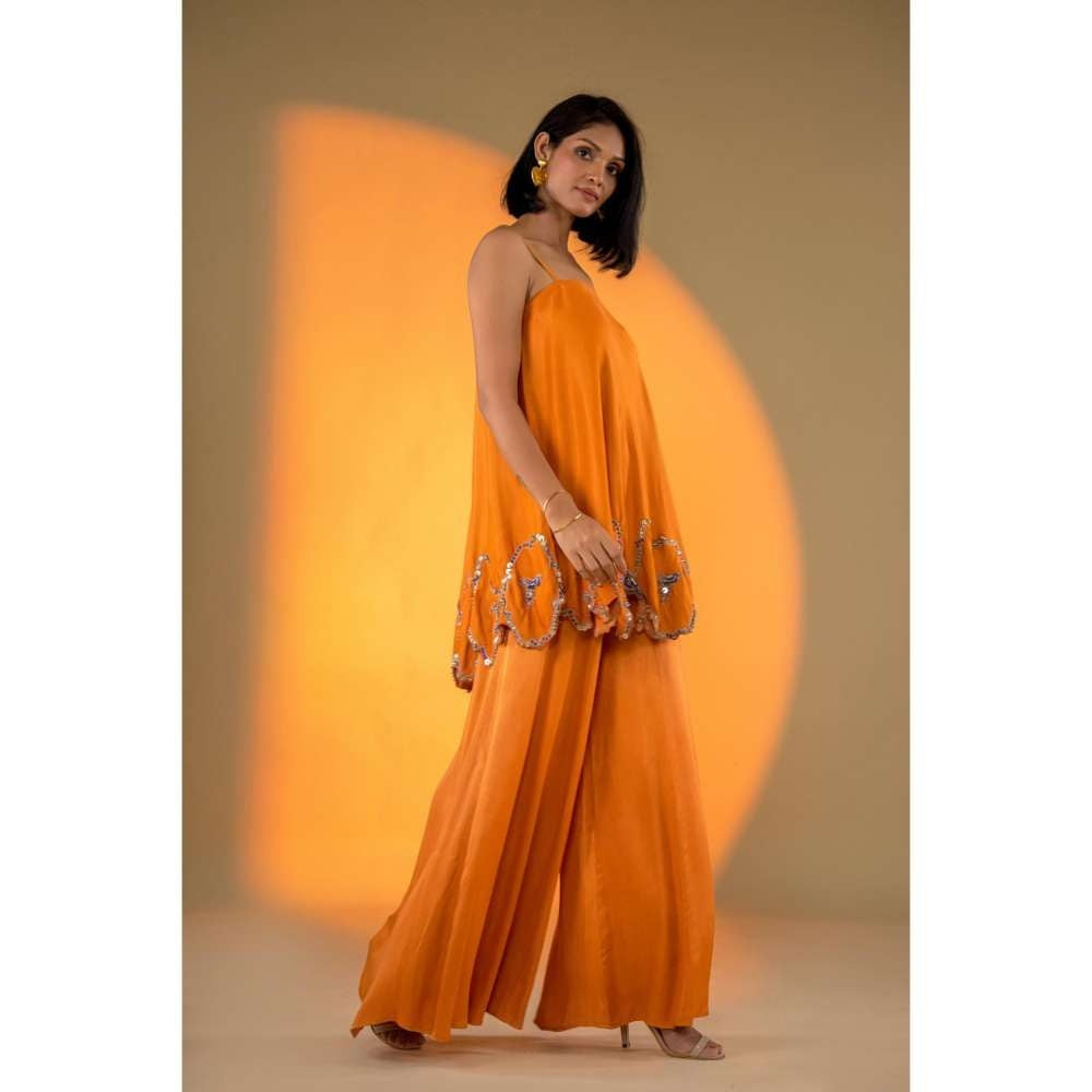 Amrood Yellow Sleeveless Kurta with Sharara (Set of 2)