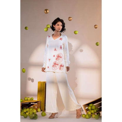 Amrood Off White Embroidered Full-Sleeve Co-Ord (Set of 2)